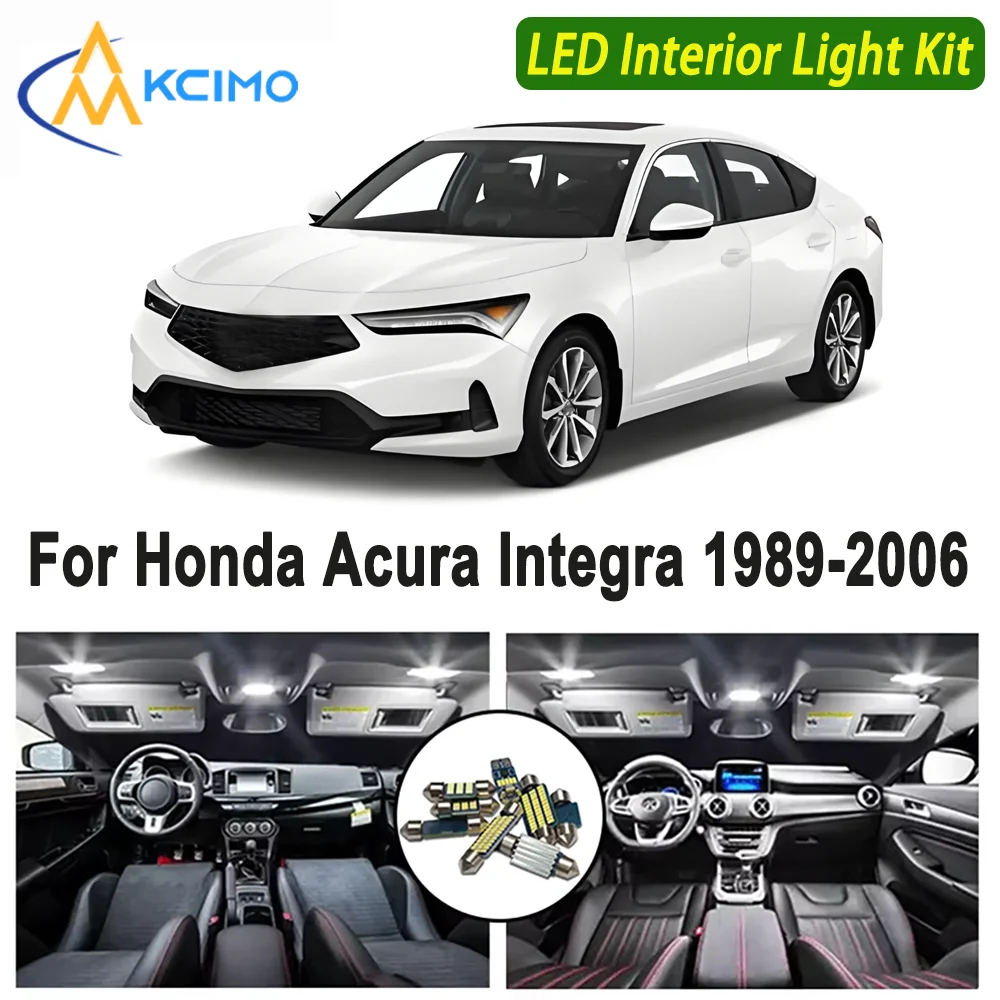 

Kcimo светодиодный для Honda Acura Integra 1989-2001 2002 2003 2004 2005 2006 Премиум яркий светодиодный внутренний купол с картой, комплект освещения багажника автомобиля
