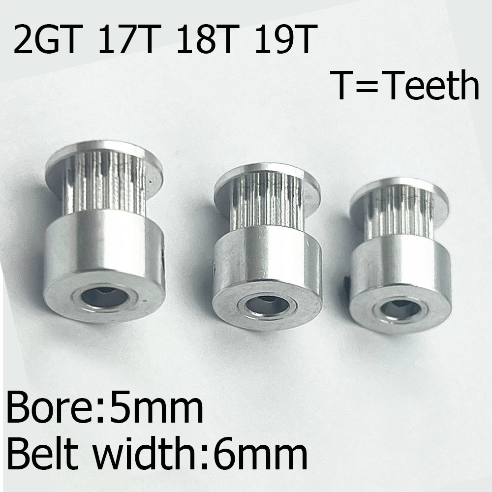 2GT 17 18 19 Teeth GT2 Timing Pulley Bore 5mm Part For Width 6mm Timing Belt 3D Printer Parts GT2 Timing Pulley