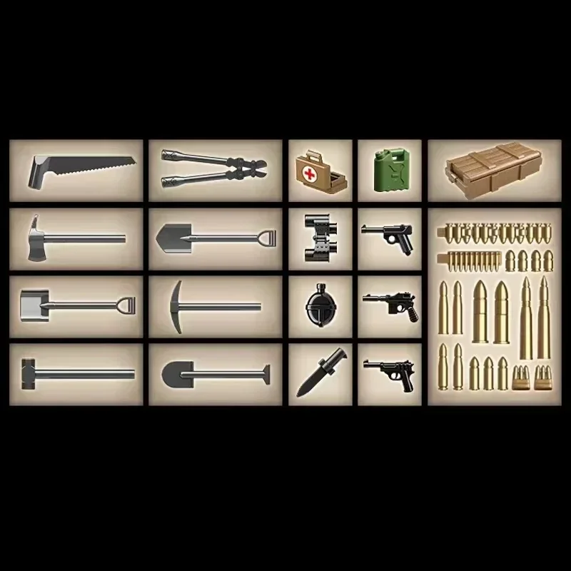 Militar segunda guerra mundial ros/01 trator antitanque arma bloco de construção brinquedo coleção modelo crianças para presentes natal e aniversário