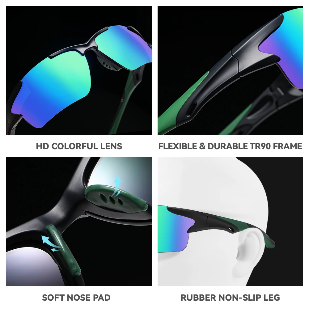 แว่นตาปั่นจักรยาน AIELBRO แว่นกันแดดผู้ชาย แว่นตาปั่นจักรยาน แว่นตากีฬากลางแจ้ง แว่นตาปั่นจักรยานสำหรับผู้ชาย สำหรับจักรยานเสือภูเขาและจักรยานถนน