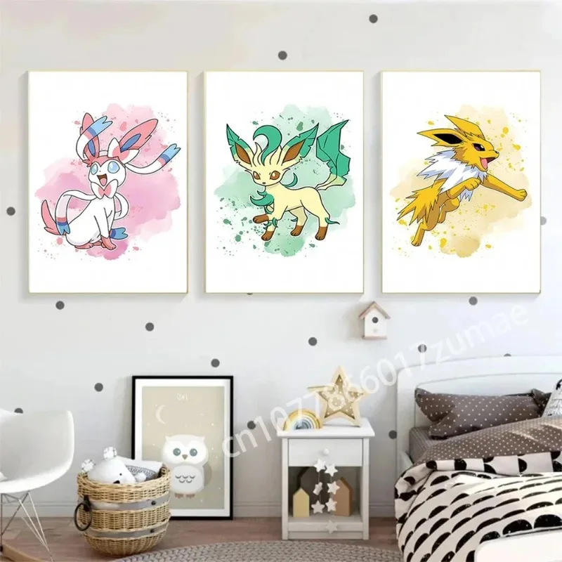 

Anime Pokemon Canvas Pikachu Wall Art Modern Home Friends Gifts Hanging Classic Cartoon Character Picture Modular Prints Comics