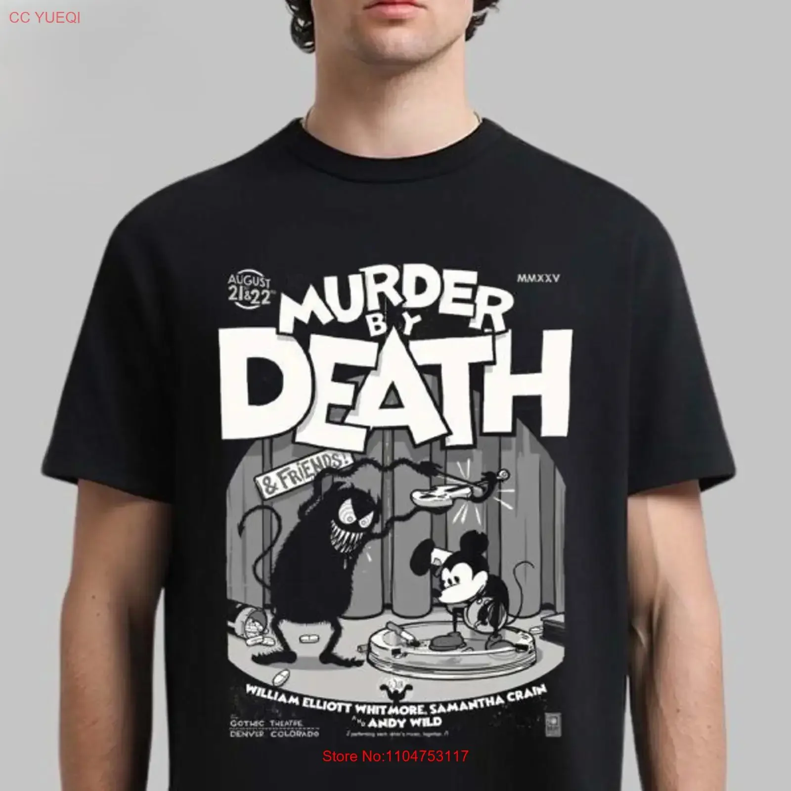 Murder By Death Denver Colorado 2025 Shows T Shirt vintage Washed Breathable Slightly homme Stylish streetwear Casual