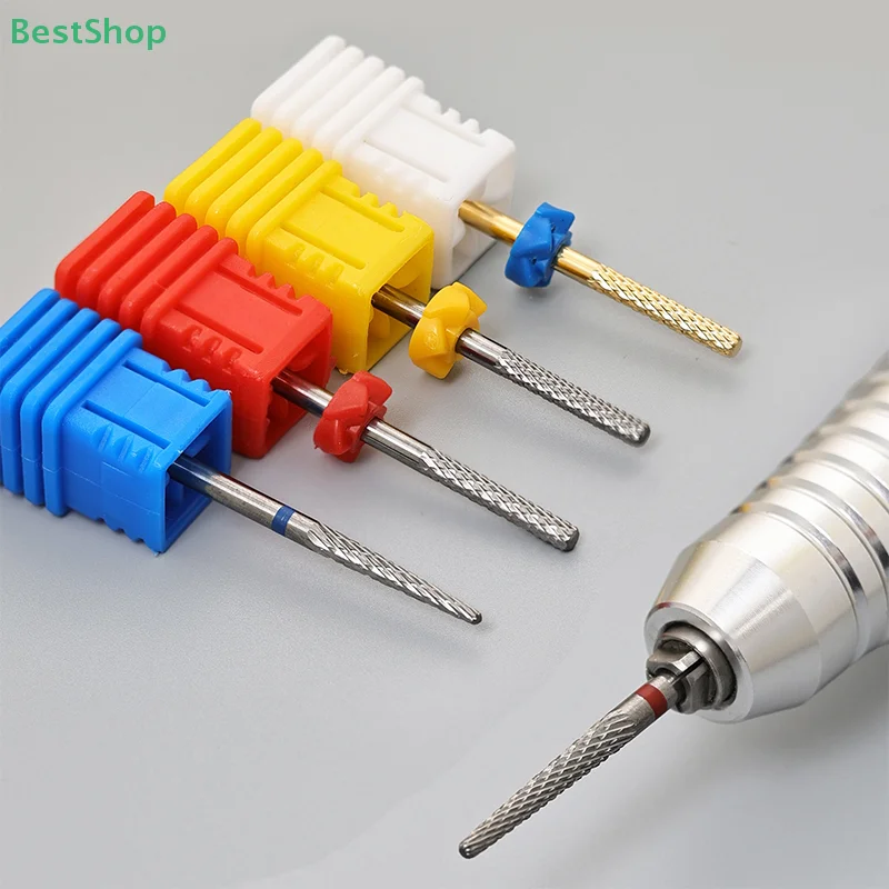 رأس طحن طلاء الأظافر من الفولاذ التنغستن، لقمة مثقاب من سبيكة إزالة الأظافر، أداة لإزالة الجلد الميت وطحن هذه الأظافر