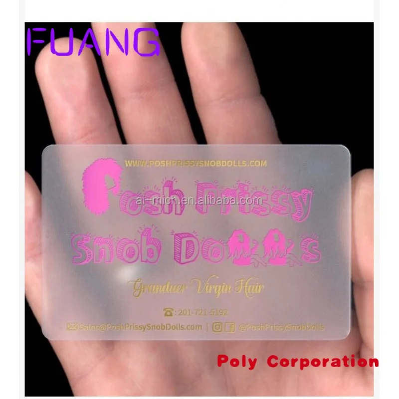 Custom  Custom Plastic Transparent Business Invitation Name Card With Letter Press