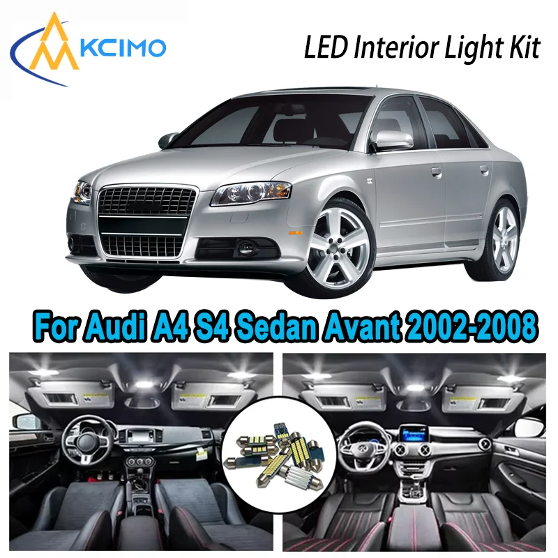 

High-Quality LED Interior Kit for Audi A4 S4 RS4 B6 B7 Sedan Avant 2002-2008 Premium Error-Free Dome Map Trunk Automotive Lamps