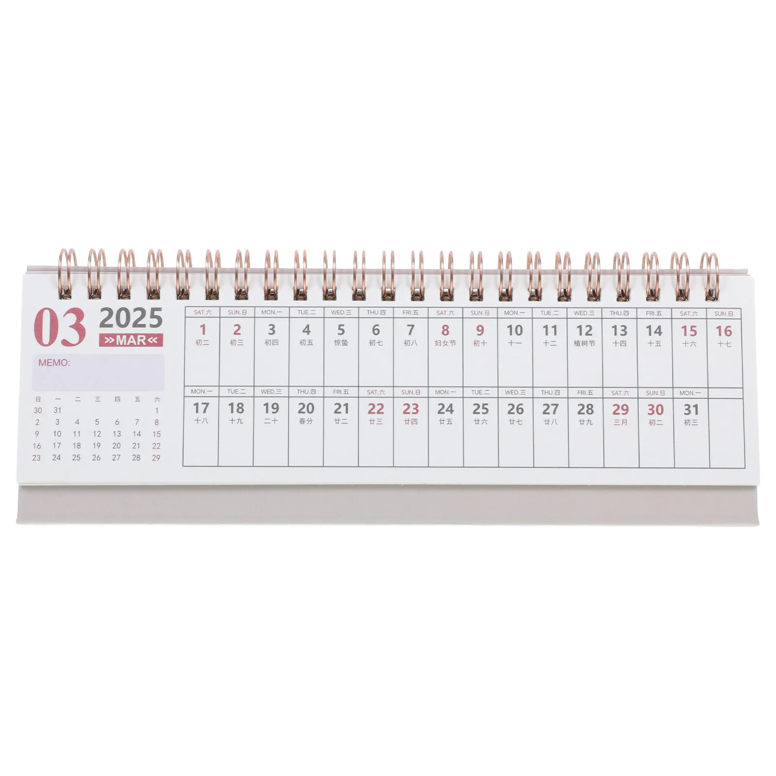 

Long Desktop Calendar Elegant Coil Design Standing Flip Calendar Office Home Classroom Desk Planner Small Modern Monthly