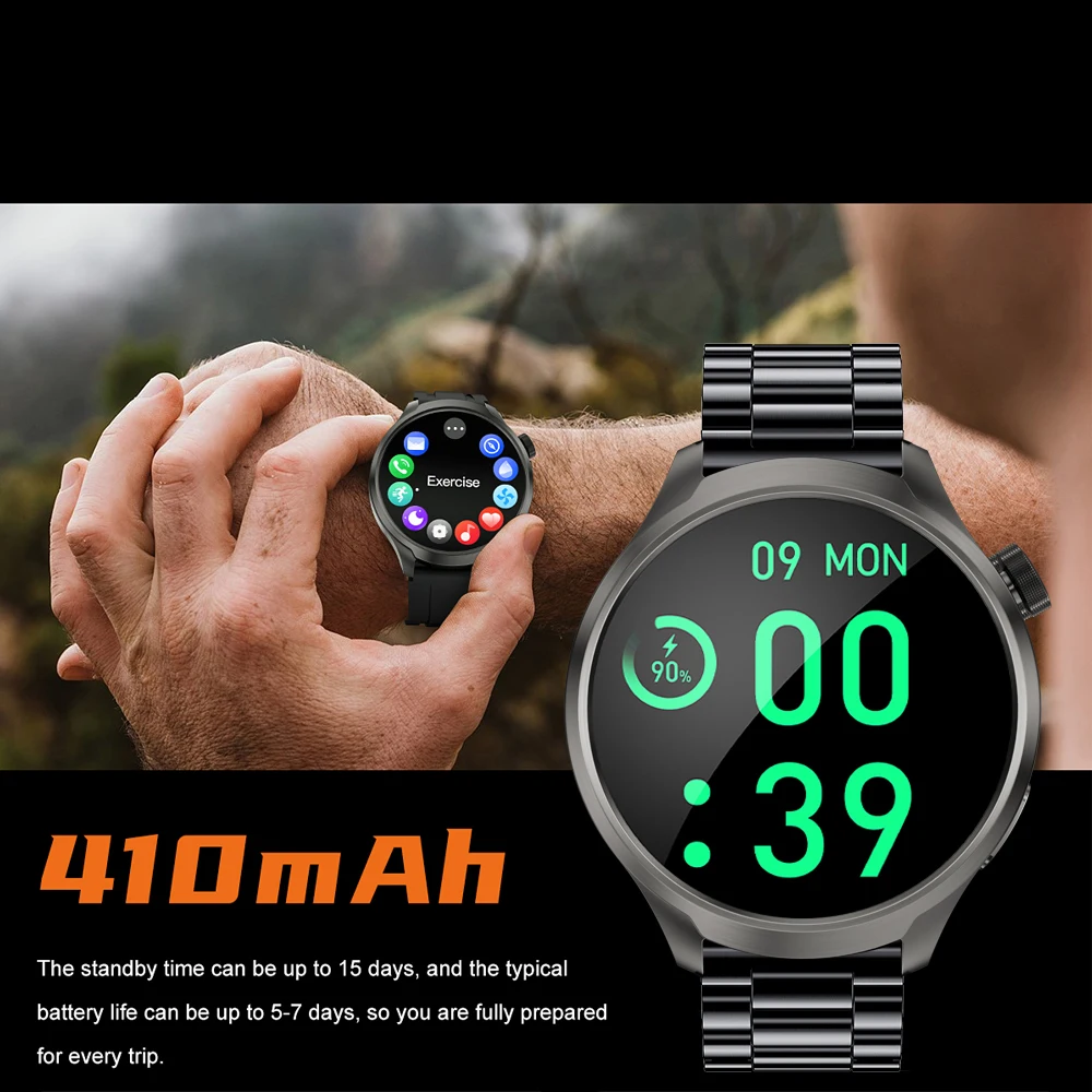 2025 ใหม่สมาร์ทนาฬิกาผู้ชาย 1.85 นิ้วเข็มทิศ 410 mAh แบตเตอรี่ขนาดใหญ่ GPS Motion Track บลูทูธการตรวจสอบสุขภาพ smartwatches