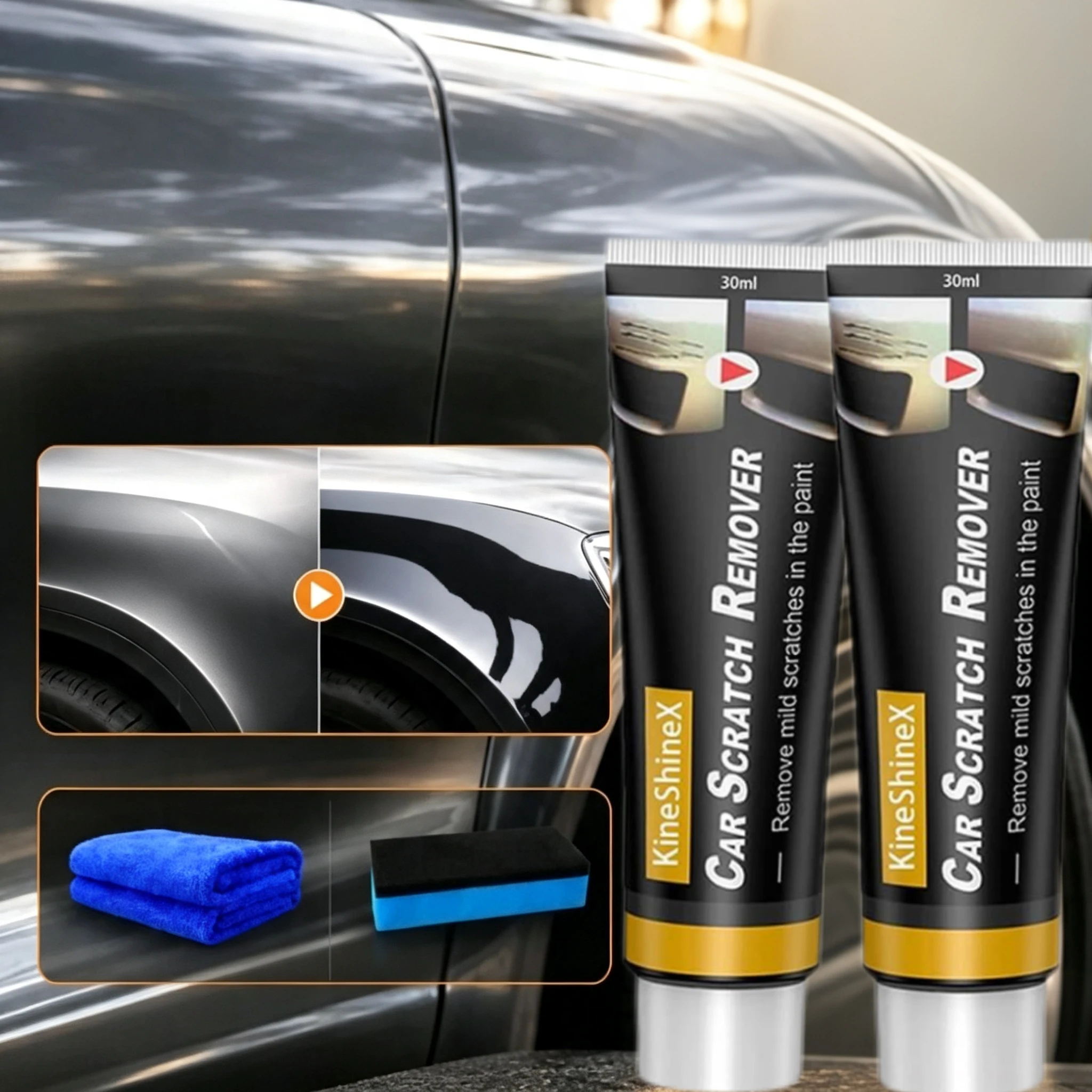 30/60ml Professional Car Care Cream Tools Quick Remove Car Surface Minor Sun Lines Stains Car Scratch Remover Kit With Sponge