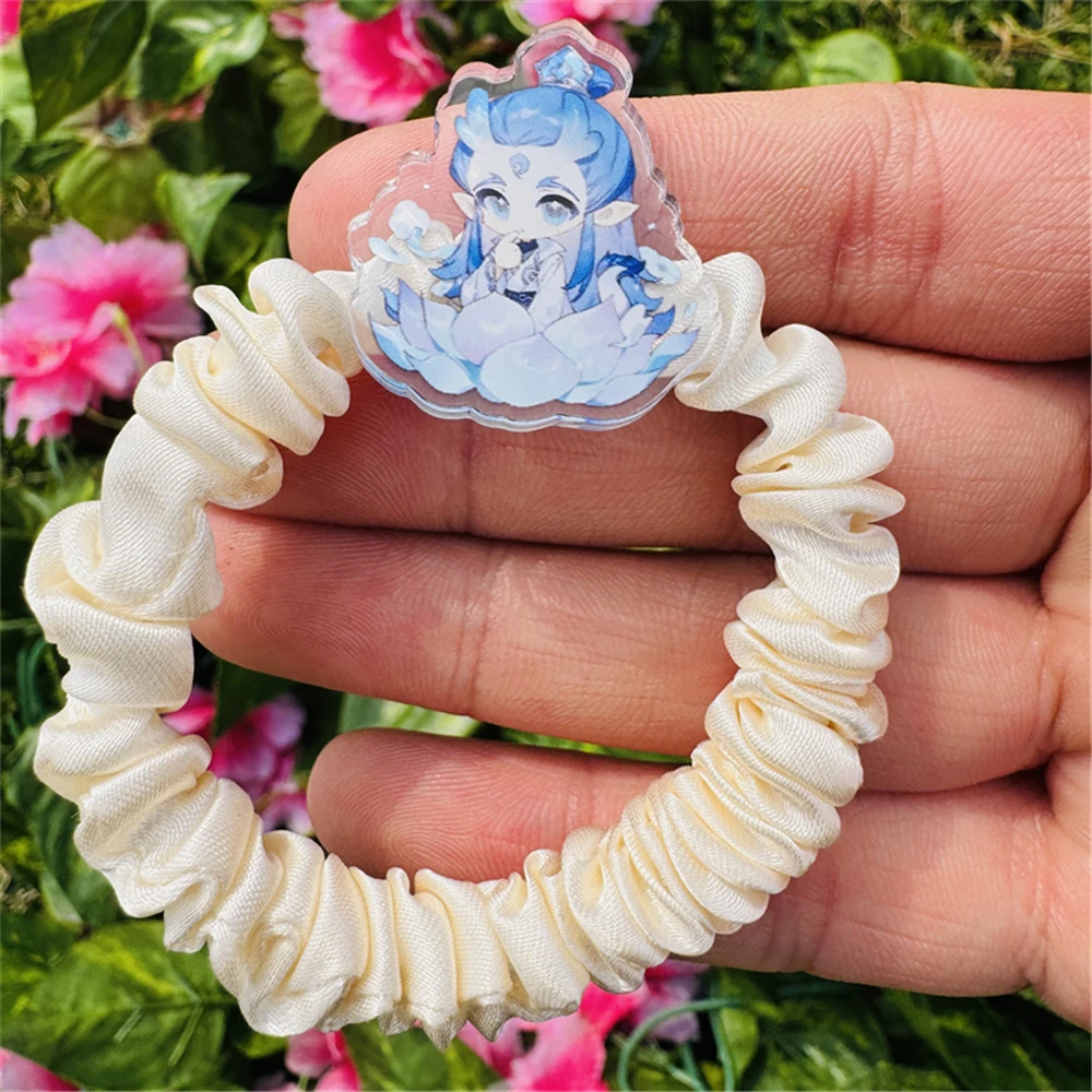 Chouchous en acrylique pour femmes, accessoires de Cosplay du film Anime Ne Zha, chouchous pour cheveux, queue de cheval solide, couvre-chef, bandes élastiques