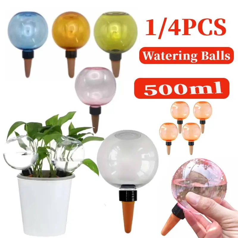 1/4pcs 500ML Automatic Drip Irrigation System Self Watering Plant Watering Bulbs for Garden Flower Plants Watering Balls Devices