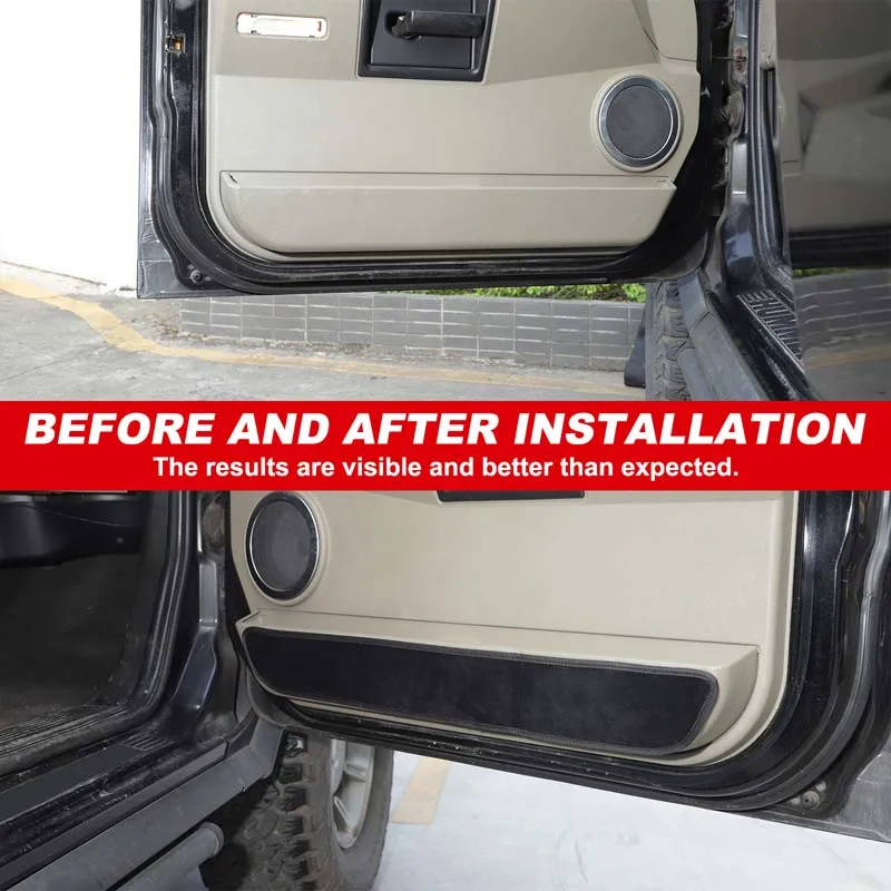 

4Pcs Velvet Black For Hummer H2 2003-2009 car door anti-dirty pad decorative sticker car interior protection accessories
