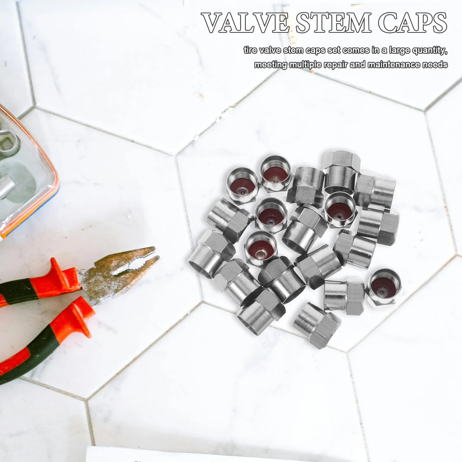 

20Pcs ABS Valve Caps Tire Stem Covers Car Truck Wheel Air Valve Replacement Accessories Automotive Bicycle Cap