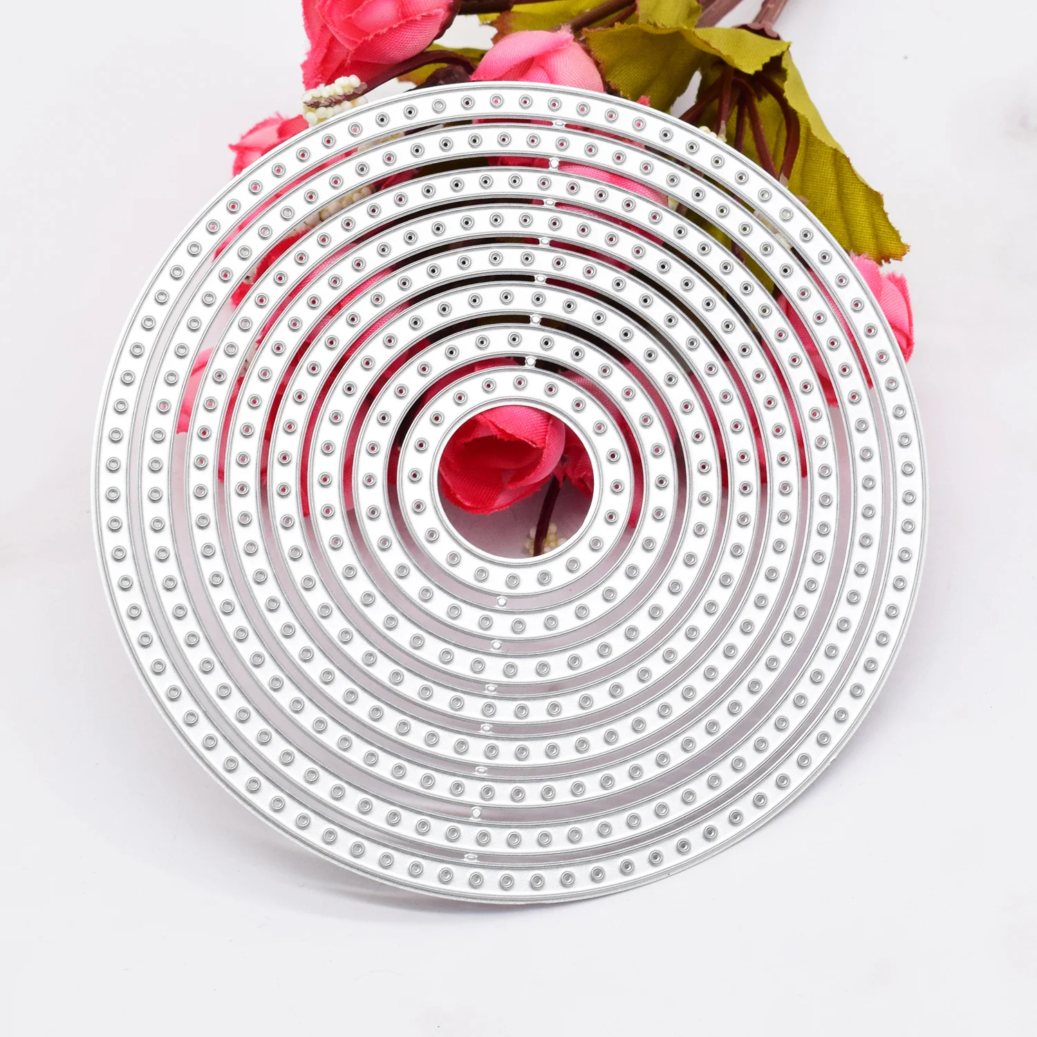 

1 шт. набор вырубных штампов с круглой рамкой фоновые металлические трафареты для рукоделия Скрапбукинг открытки альбом для изготовления бумаги