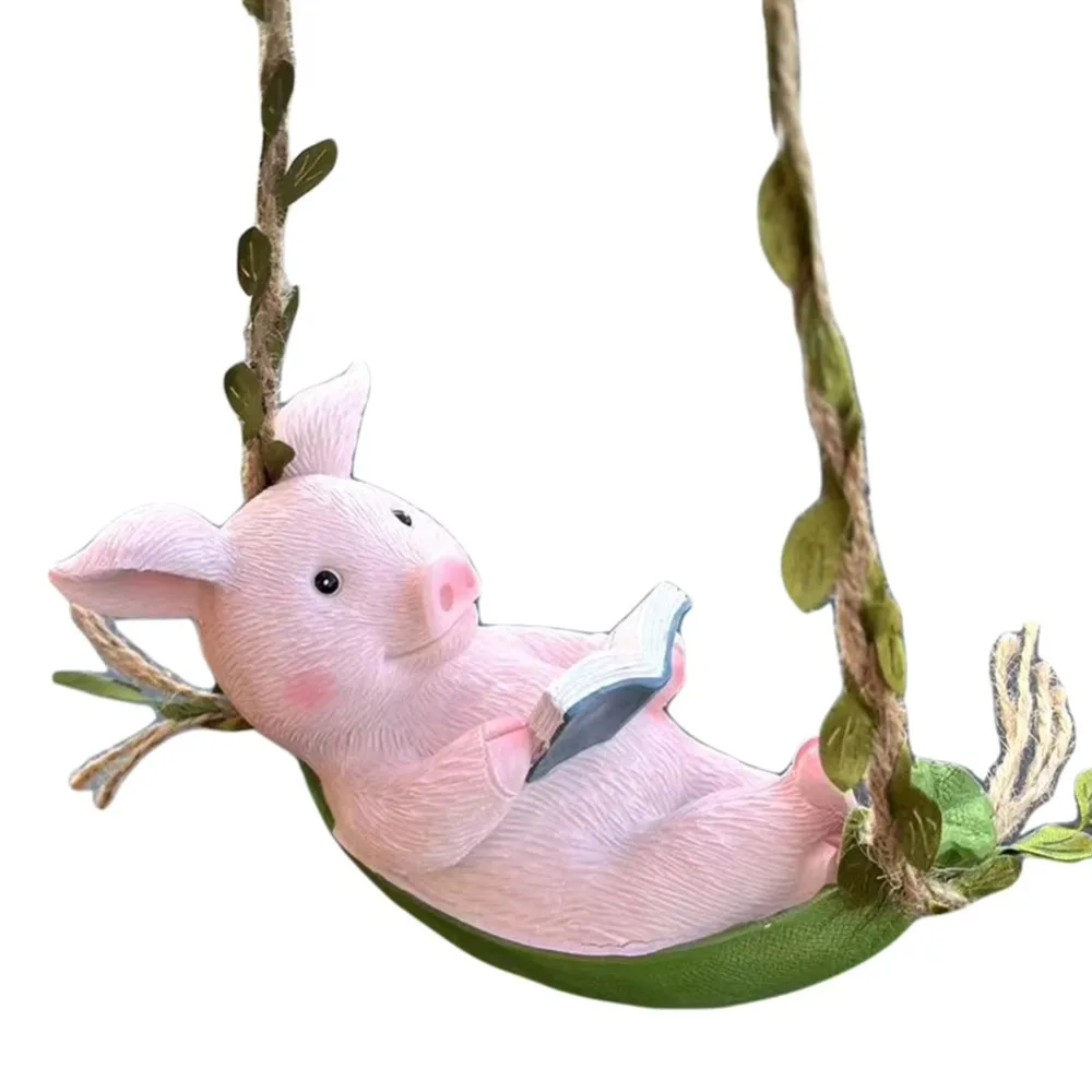 

Resin Rabbit Swinging Garden Decoration Waterproof Tree Animals Rabbit Swing Miniature Figures Pendant Hand Made