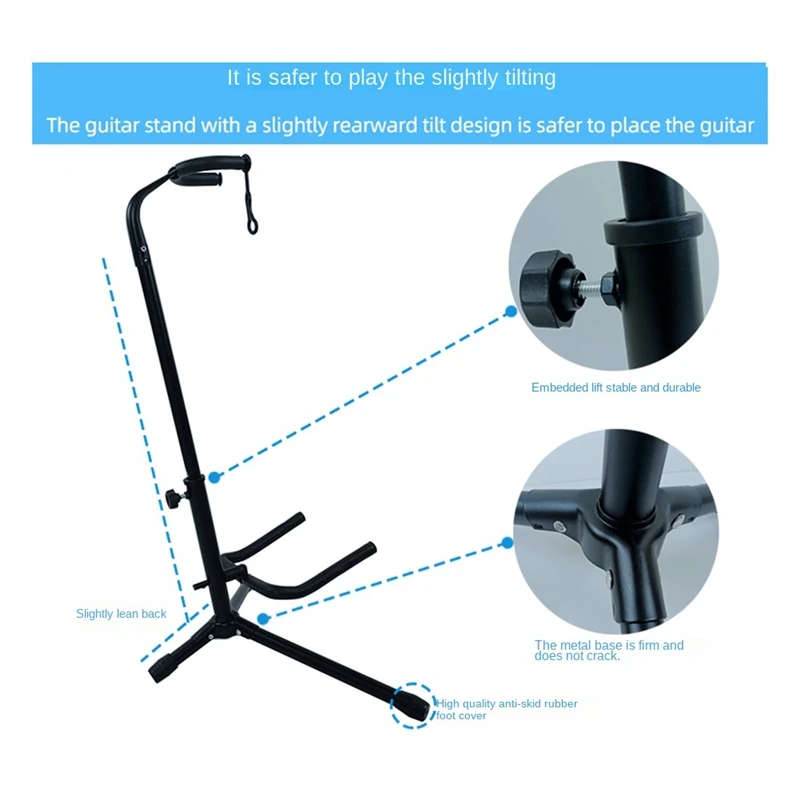 Metalen Vloer Gitaarstandaard Met Statiefhouder Voor Akoestische Elektrische Gitaar, Gitaar Accessoires Rack Houder Gitaar