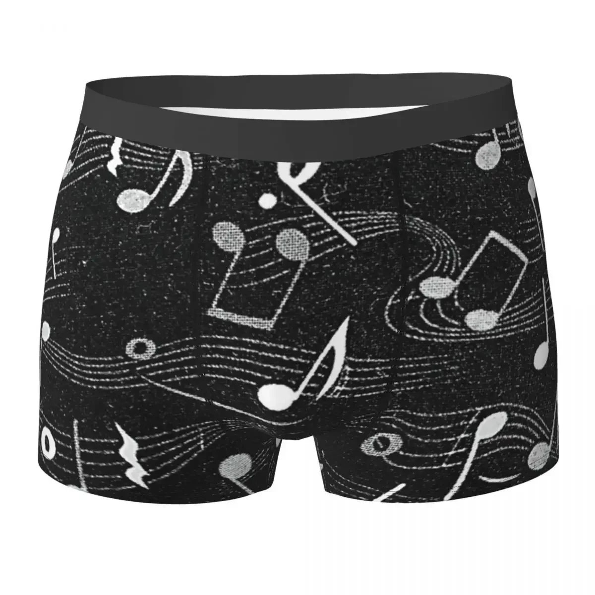 Notas musicais Boxer Shorts para homens, roupa interior confortável, calcinha masculina, presentes de namorado