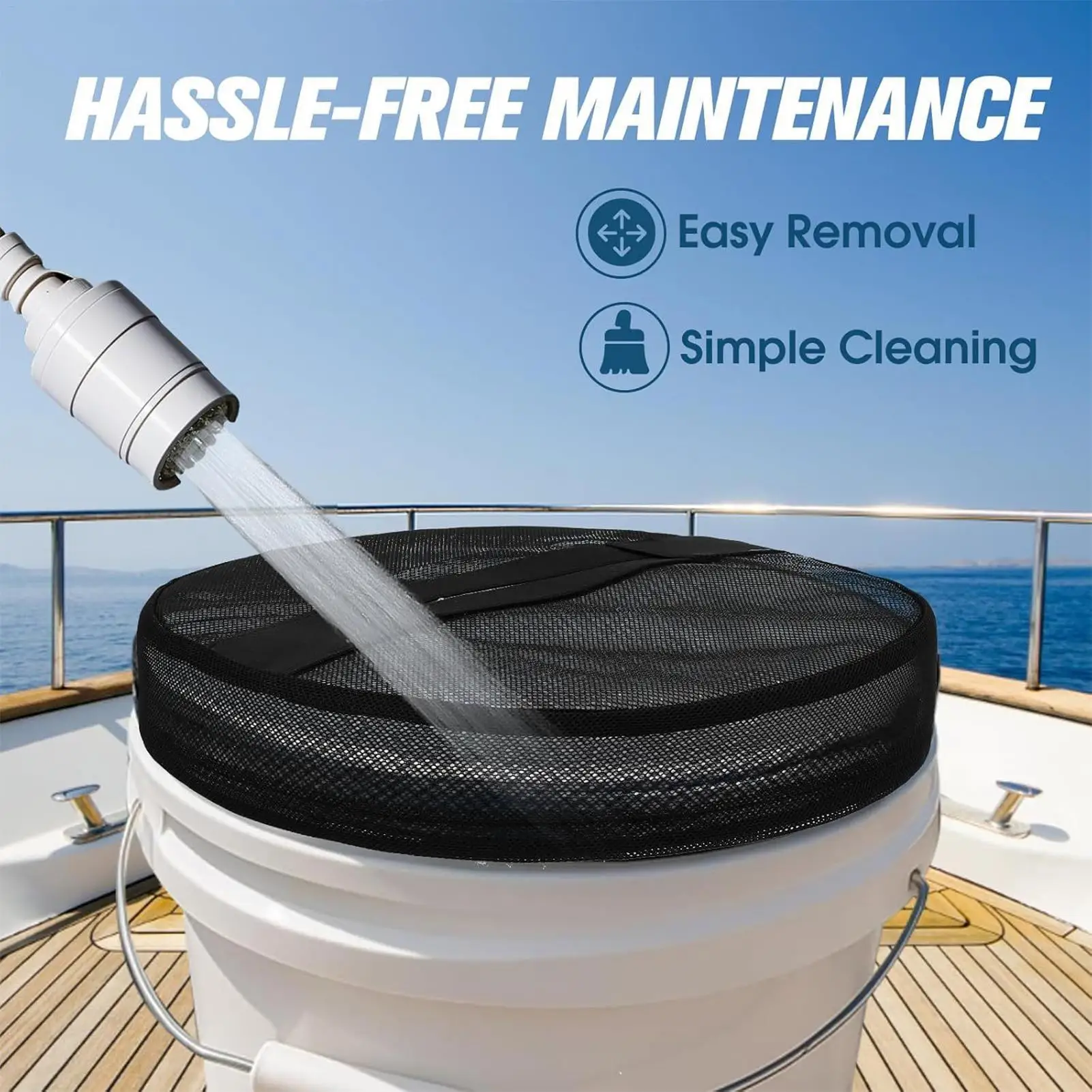 5 جالون غطاء دلو قارب سلة المهملات غطاء لصيد الأسماك الصيد القوارب اكسسوارات شبكة مرنة توبر للنفايات البحرية