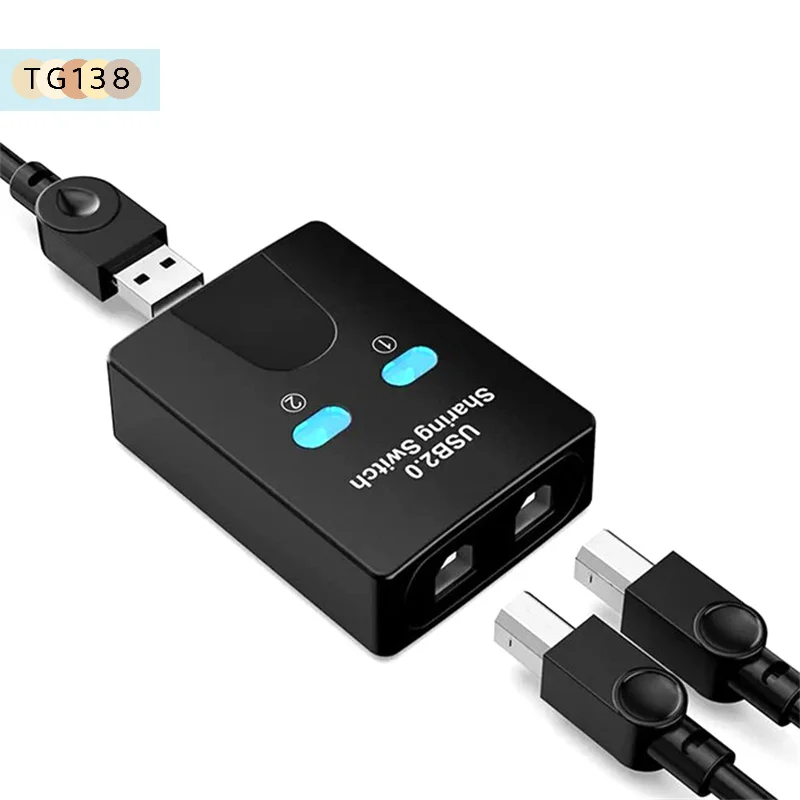 【New】USB2.0 2 Ports Hub Switch Printer Sharer Two Computers Splitter U In Share Printer Disk Device Share 2 Usb USB 1out 1 H9S3