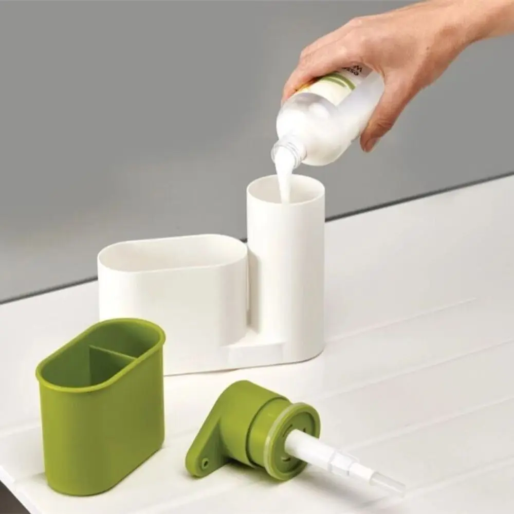 2 PCS Detergent Storage Box Shampoo Soap Dispenser Brush Stand Plastic Container Holder Rack Drainboard Shampoo Storage Kitchen