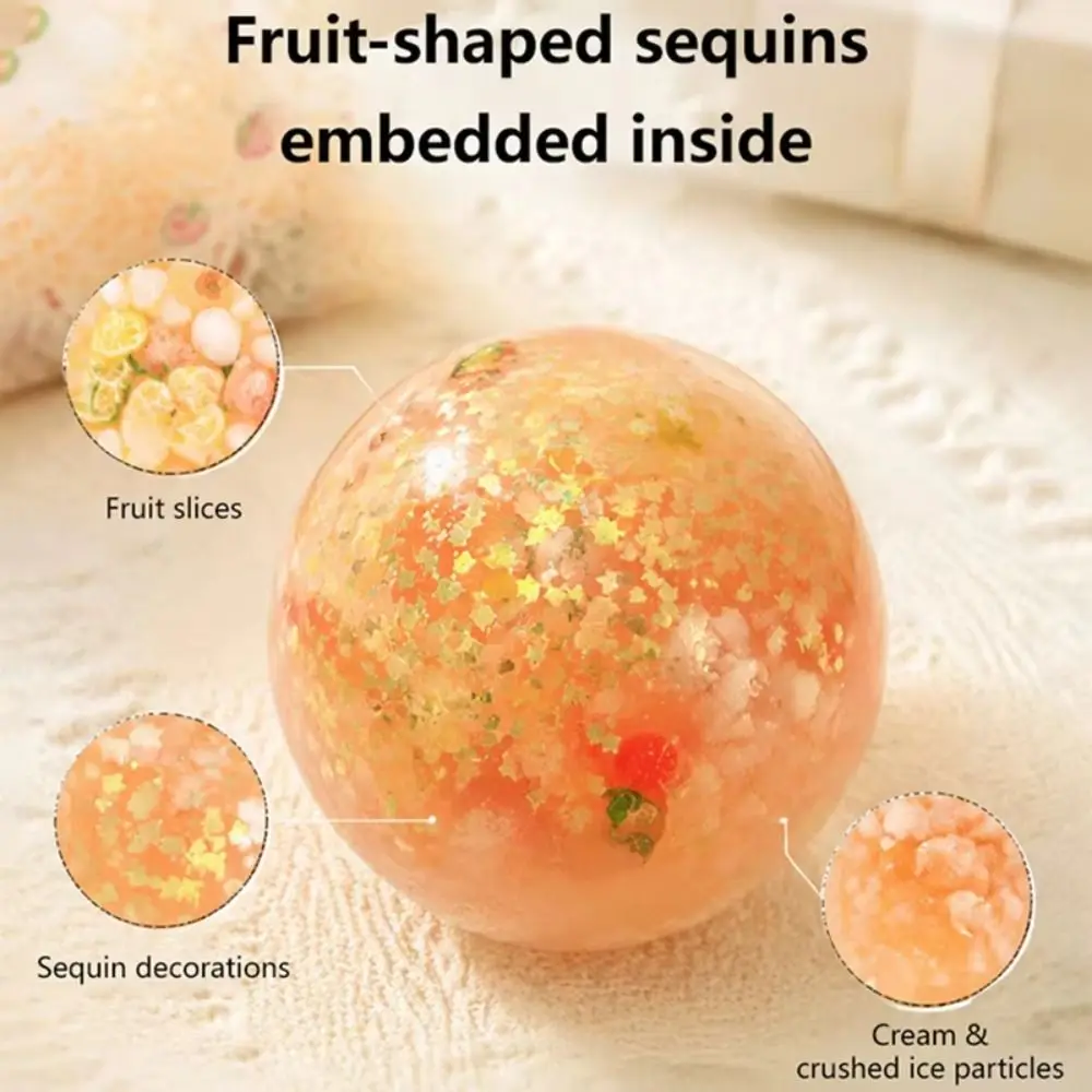 Creative Sensory Fidget Ball Quick-rebound Squeeze Round Glitter Fidget Squishy Pinch Crunch Sound TPR Fidget Children Gifts
