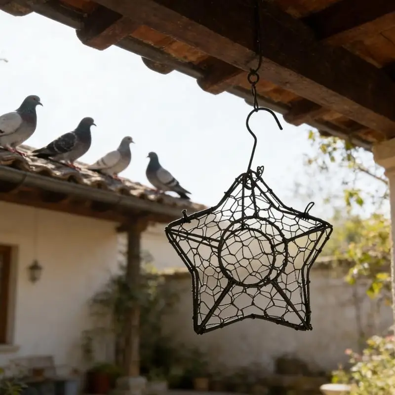 

Уникальная форма звезды Птичье гнездо Открытый сад Художественное украшение Венок из металлической проволоки Подвесная корзина и