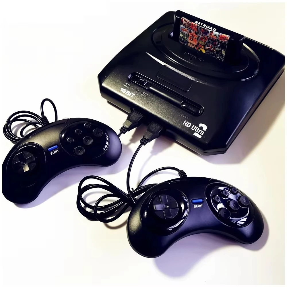 16BIT HD Ultra2 Gaming Console for Genesis/Mega Drive, Play NTSC/PAL Game Cartridge with Wired Controller (Not Emulator)