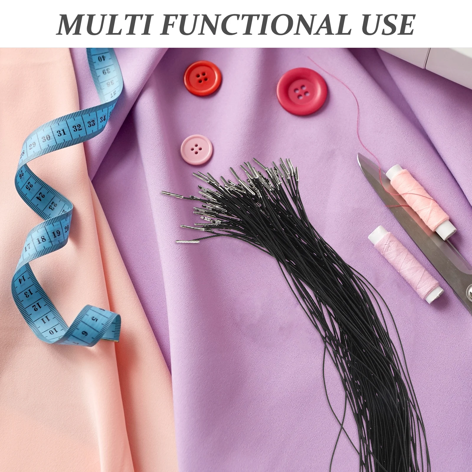 100 pcs Elastic Barbed Cord For Hats Masks Diy Crafts Durable Stretch Rope Replacement Accessory Handicraft Sewing Supply