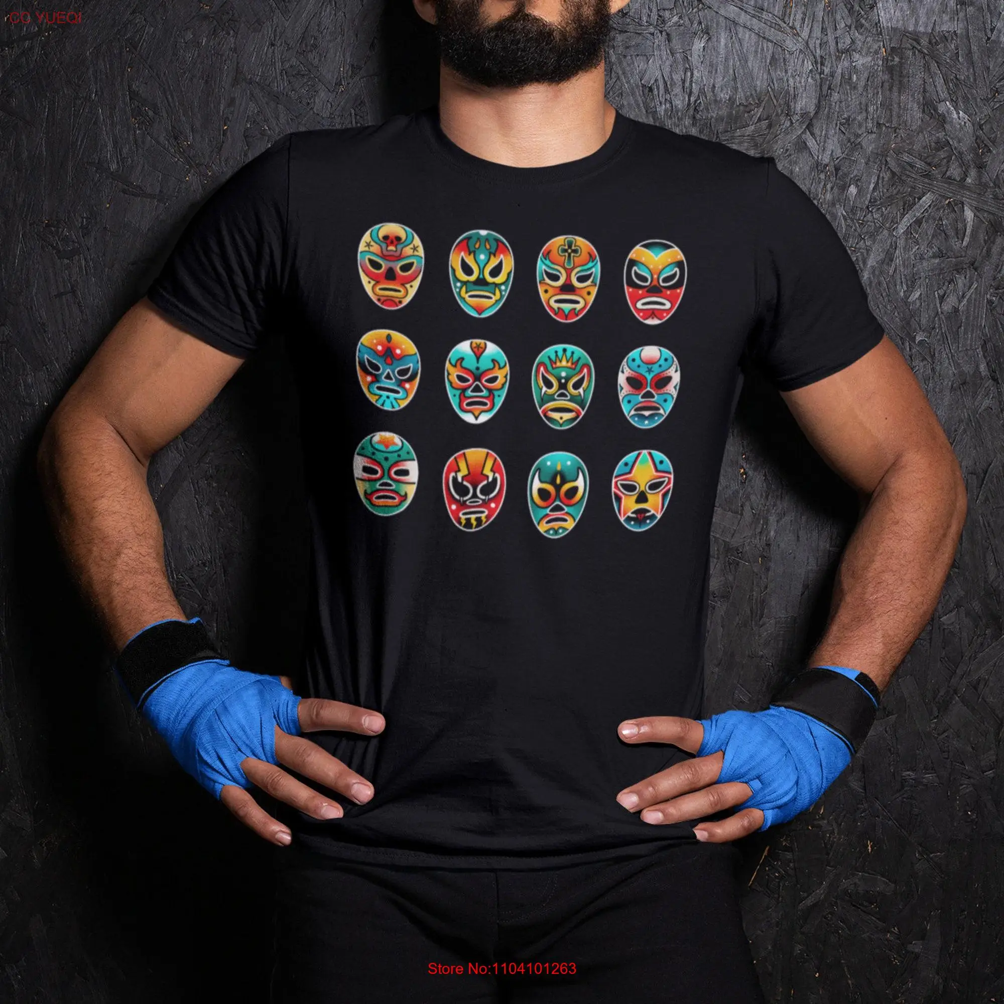 Mexican clothing lucha libre mask wrestler artesania mexicana T Shirt long distance boyfriend gift long or short sleeves