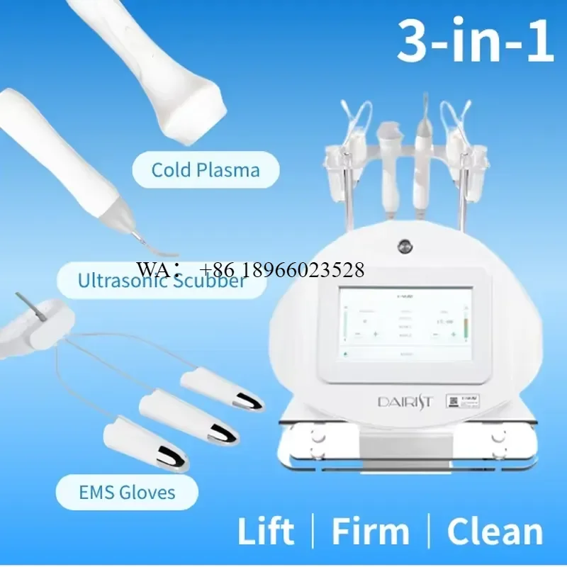 WMWMNU 3 in 1 Microcurrent Facial Toning Lifting Device Gold Finger Pore Cleaner High Frequency Scrubber Cold Fusion