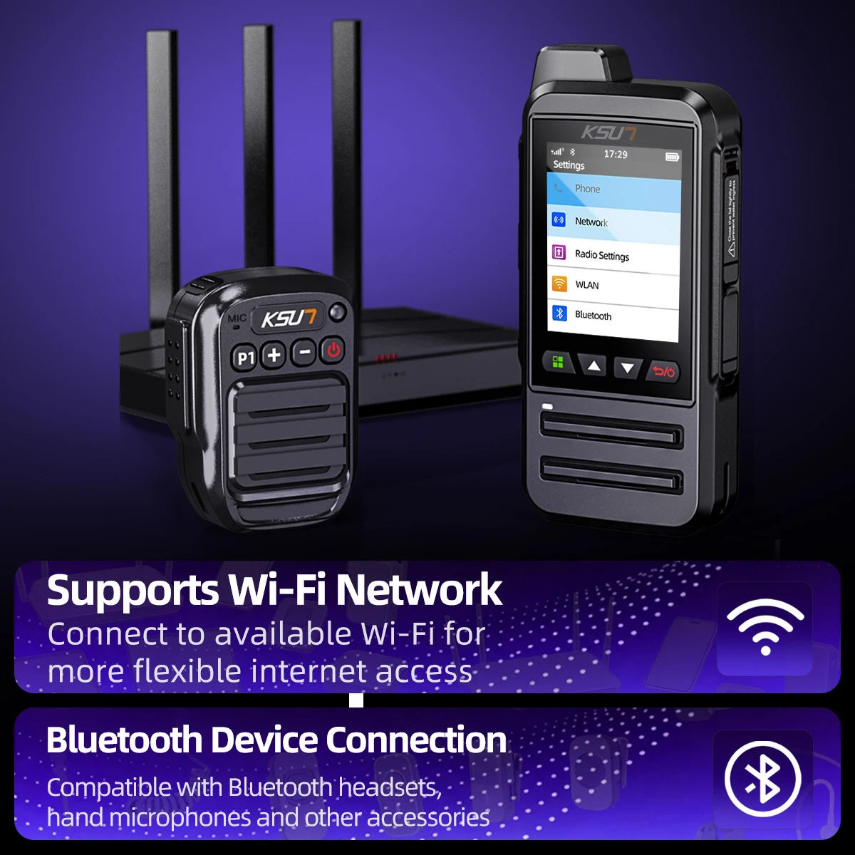 ZL52P Global Public Network Radio Android 8.1 Smart Walkie Talkie IP67 Waterproof Zello GPS 4G WiFi for Port Marine