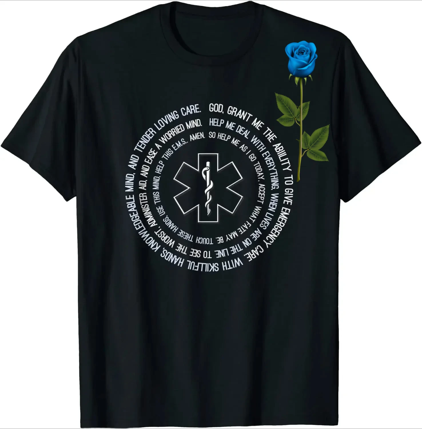 

Star of Life EMT EMS Medical Paramedic Blessing Prayer T-Shirt 100% Cotton O-Neck Short Sleeve Casual Mens T-shirt Size S-3XL