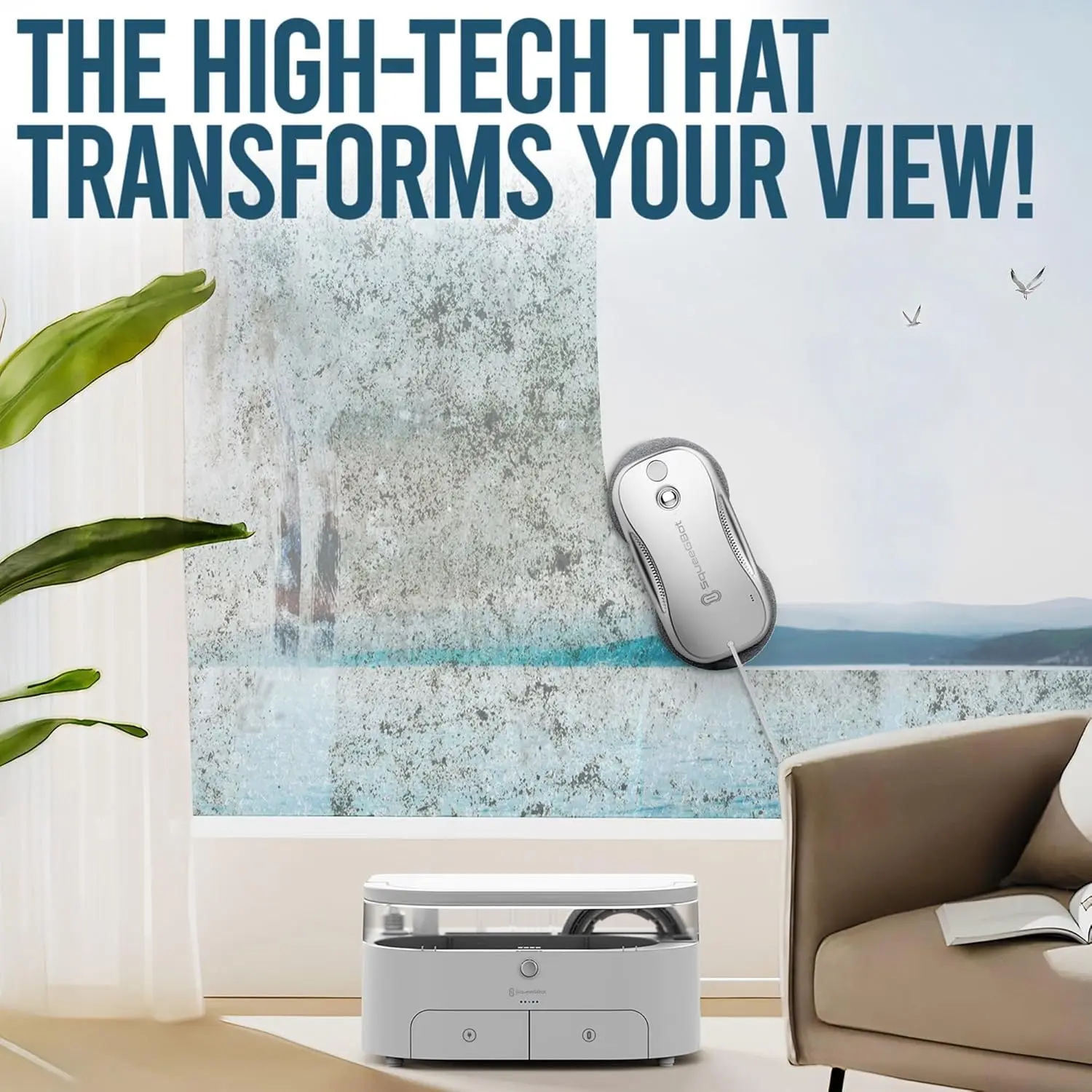 Cleaning Robot Ideal for Panoramic Windows, Tiles, Mirrors, Robot Windows Cleaner with Intelligent AI 5.0 Navigation, Electric W