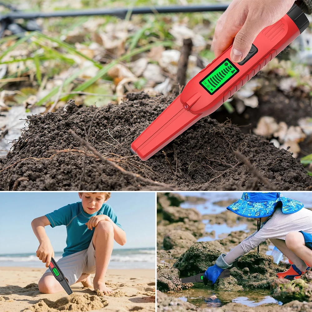 Display LCD Metal Detector Avventura all'aria aperta Metal Detector portatile Pinpointer Finder Impermeabile 360 °   Scansione della ricerca dell'oro