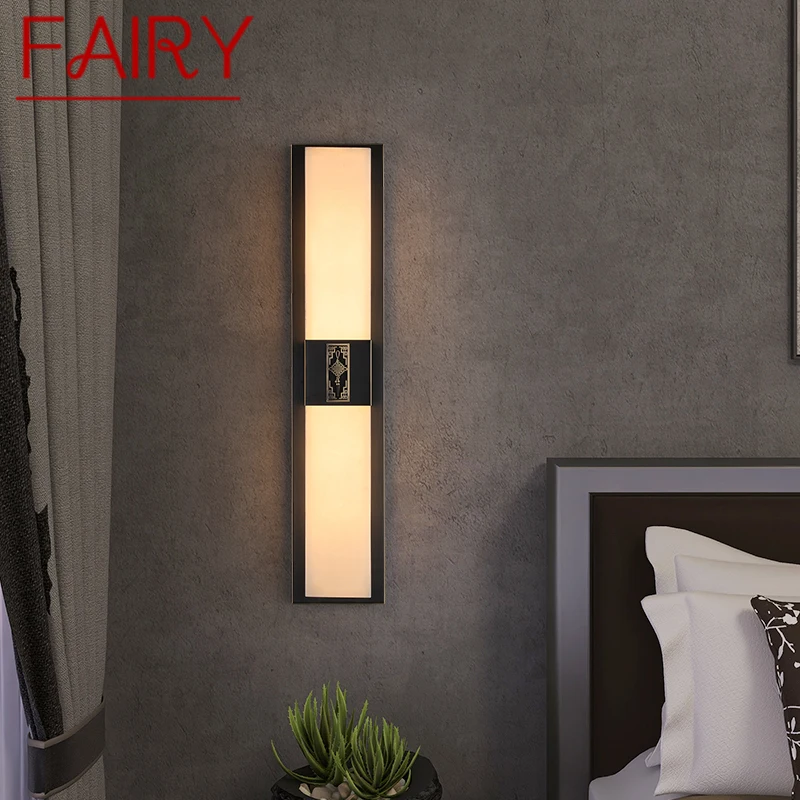 

FAIRY Brass Wall Light LED Modern Luxury Marble Sconces Fixture Indoor Decor for Home Bedroom Living Room Corridor