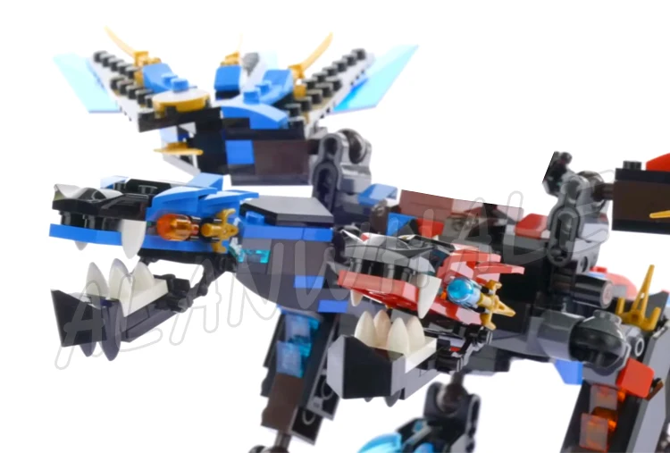1173 قطعة Shinobi برأسين فيوجن Dragon's Forge Buffmillion Mech حداد 10584 مجموعات مكعبات البناء المتوافقة مع الموديل