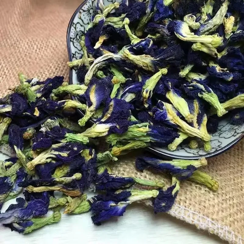 Orquídea de mariposa Natural, flor seca, mariposa azul, flor de guisante para jabón de belleza, vela de boda, fabricación de Perfume, 100/200g