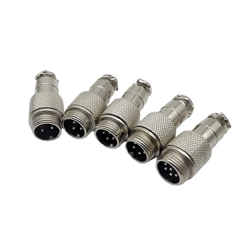 GX12 Butt Type 2/3/4/5/6/7 Pin Male Plug Docking Aviation Plug Socket Circular Connector for Chassis Butting Wire Cable Panel B5