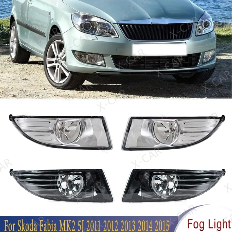 

For Skoda Fabia MK2 5J 2011 2012 2013 2014 2015 Front Fog Light Lamp Black White No Bulbs Car Lights 5J0941701 5J0941702