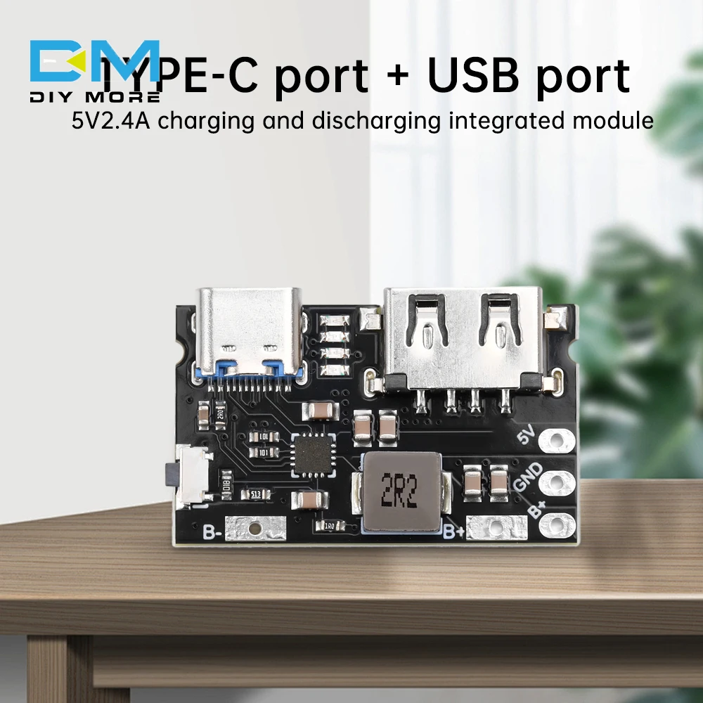 TYPE-C USB 5V 2.4A Lithium-ion Battery Charge and Discharge Control Board Fast Charging DIY Mobile Power Motherboar