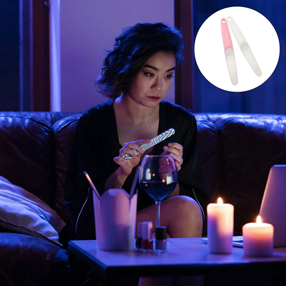 

4pcs Stainless Steel Nail Files Reusable ABS Manicure Tools for Natural Nails Easy Storage Safe Healthy Simple Nail Art Supplies