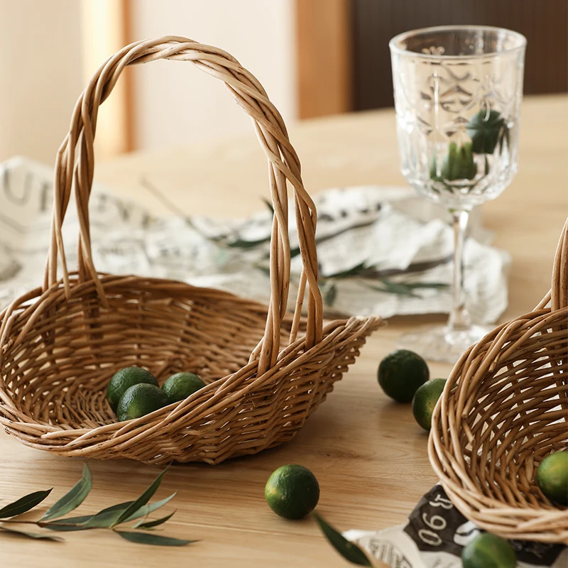 

Flower Basket Grass Weaving Rattan Willow Flower Arrangement Basket Portable Storage Basket Bamboo Weaving