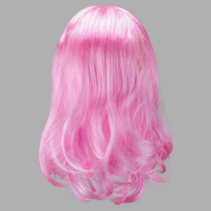 Rosa Langhaar-Maske für Tanzpartys, Cosplay-Perücke aus synthetischen Fasern für Halloween und Partys – Detail 2
