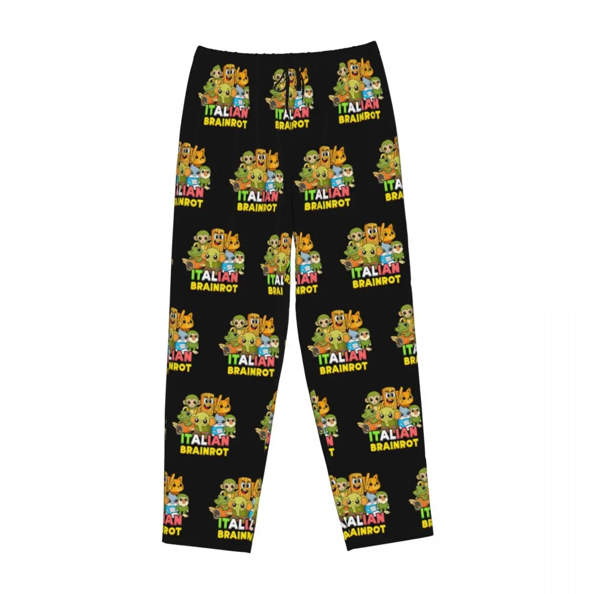 Pantalones de pijama italianos personalizados Brainrot, ropa de dormir para mujer, cintura elástica, animales, dibujos animados, pantalones de salón para dormir con bolsillos
