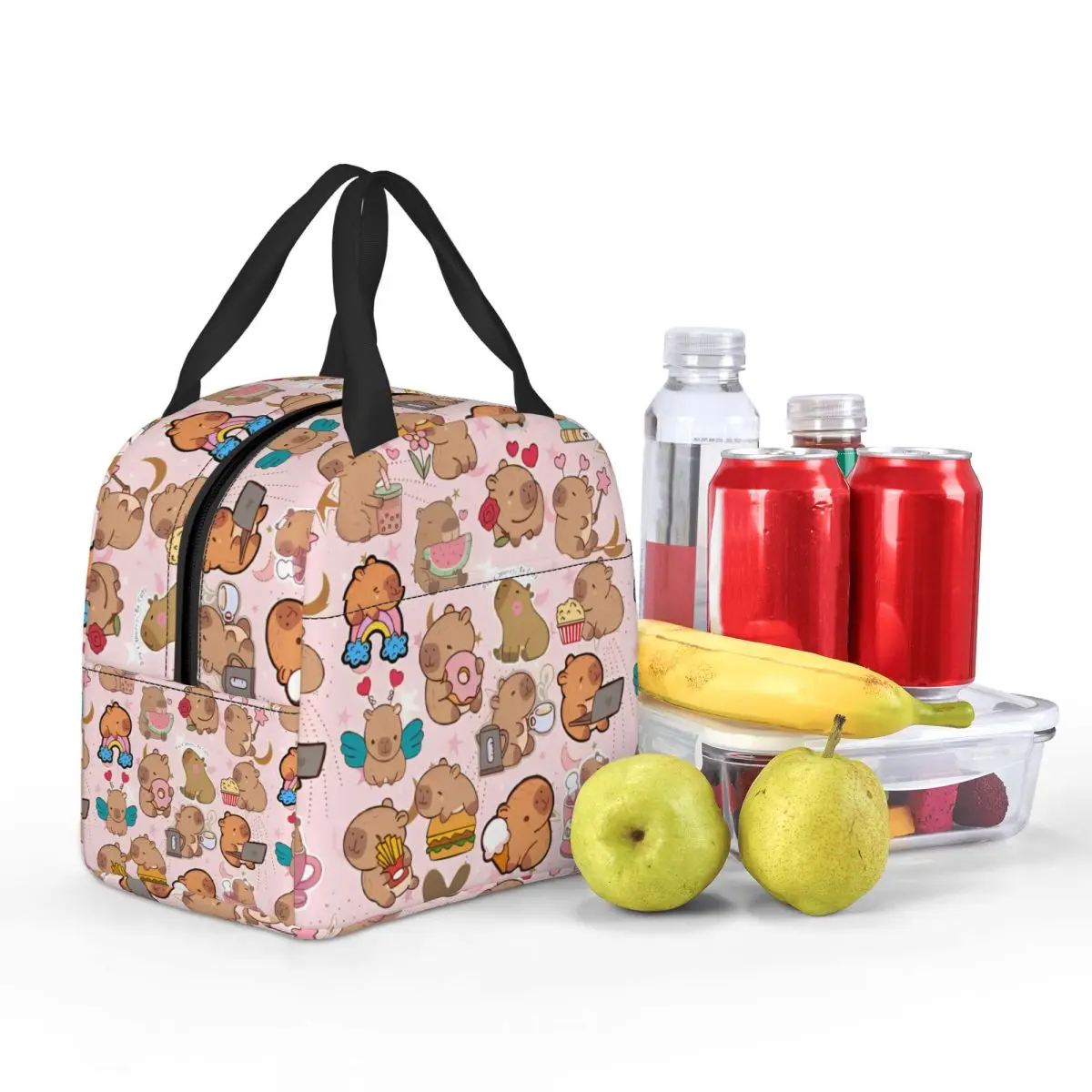 مخصص كابيبارا الحب حقيبة الغداء المرأة برودة الدافئة معزول صناديق الغداء للأطفال أطفال المدارس