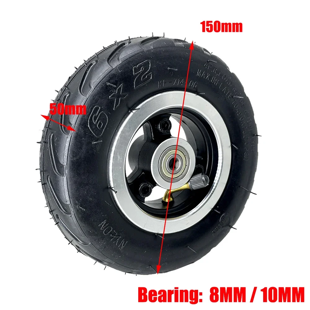 6x2 Inflatable Wheel with 6 Inch Inner and Outer Tyre for Mini Electric Scooter Carts