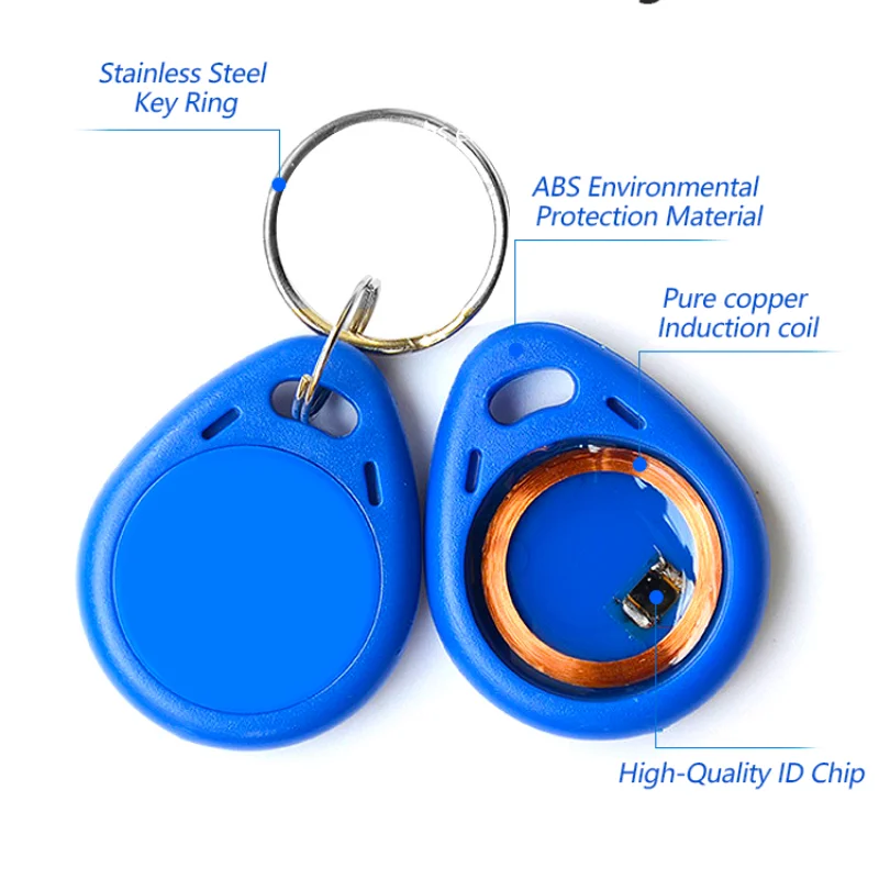 RFID Card 125Khz 100pcs/lot 26 Bit Proximity TK4100 Keyfobs RFID Proximity Keychain ABS Waterproof Keyfobs