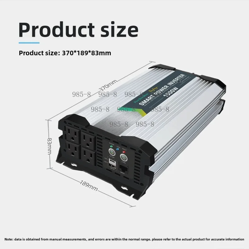 Heavy Duty Vehicle RV Truck Inverter 1500W Pure Sine Wave, DC 12V Convert To AC 220V With US Standard Outlet