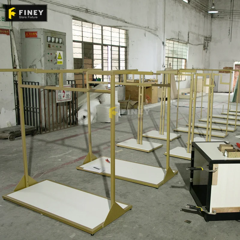 custom.Professional Custom Fashion Clothing Display Rack Suitable Seaside Clothing Display Kiosk Design