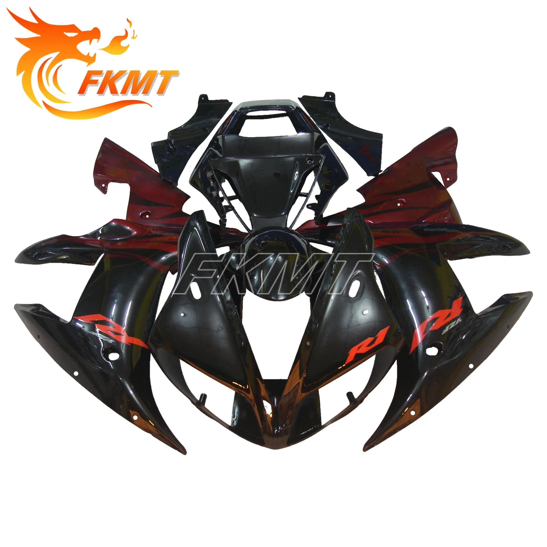 Rebuilt Motorcycle Fairings Kit for YAMAHA YZF R1 2002 2003 YZFR1 YZF-R1 02 03 Injection Yellow Black Red Bodywork Set