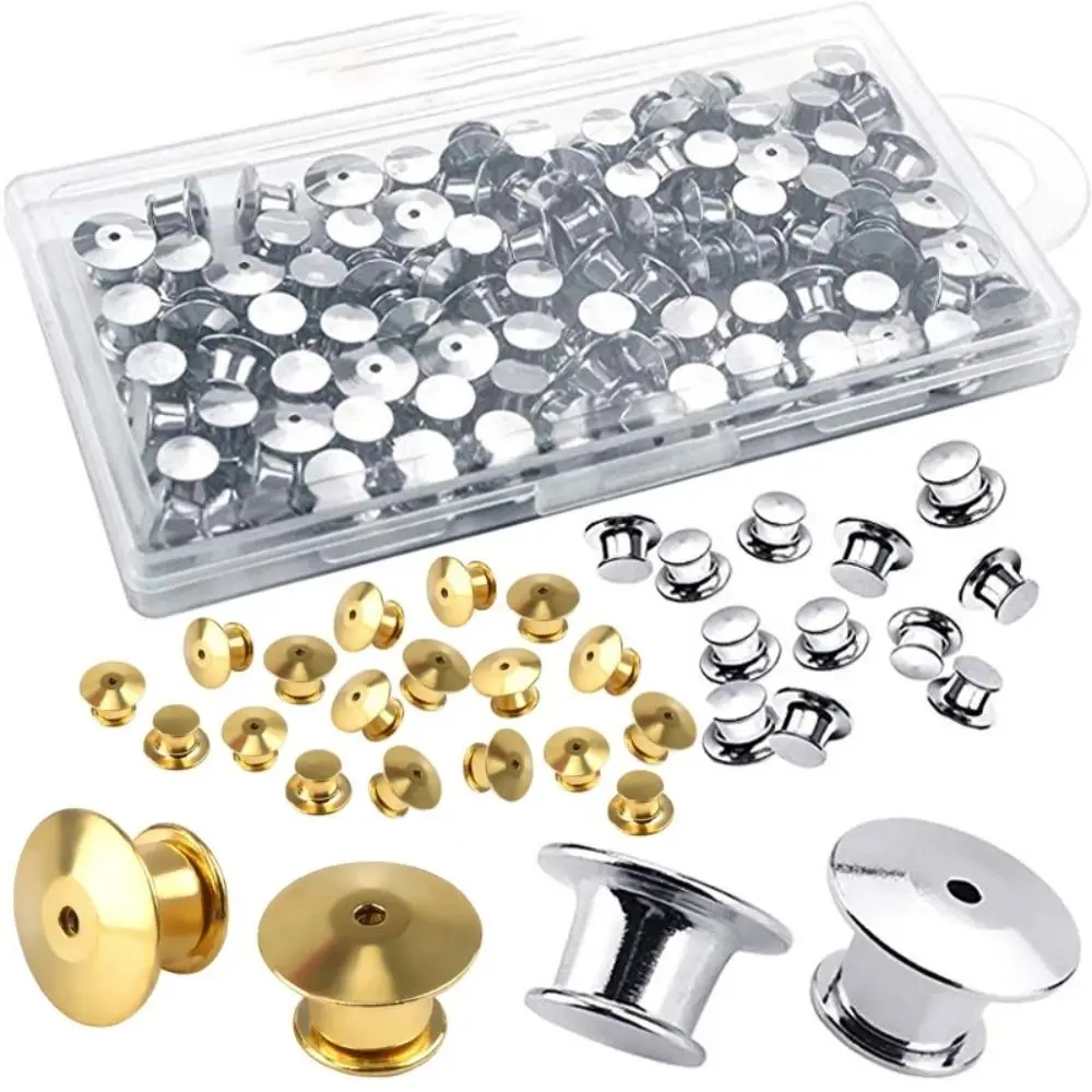 5Pcs Durable Gold Pin Back Clasp Metal DIY Brooch Lock Universal Brooch Clasp Jewelry Findings Components